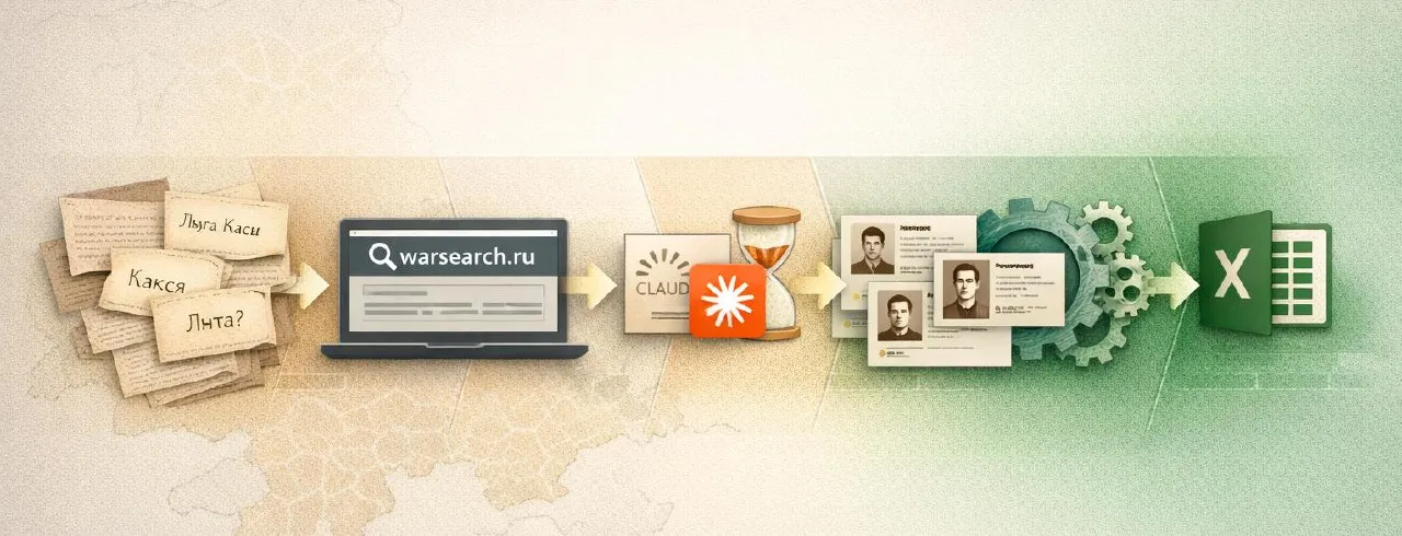 Инфографика: от warsearch.ru через Claude к готовой Excel-таблице